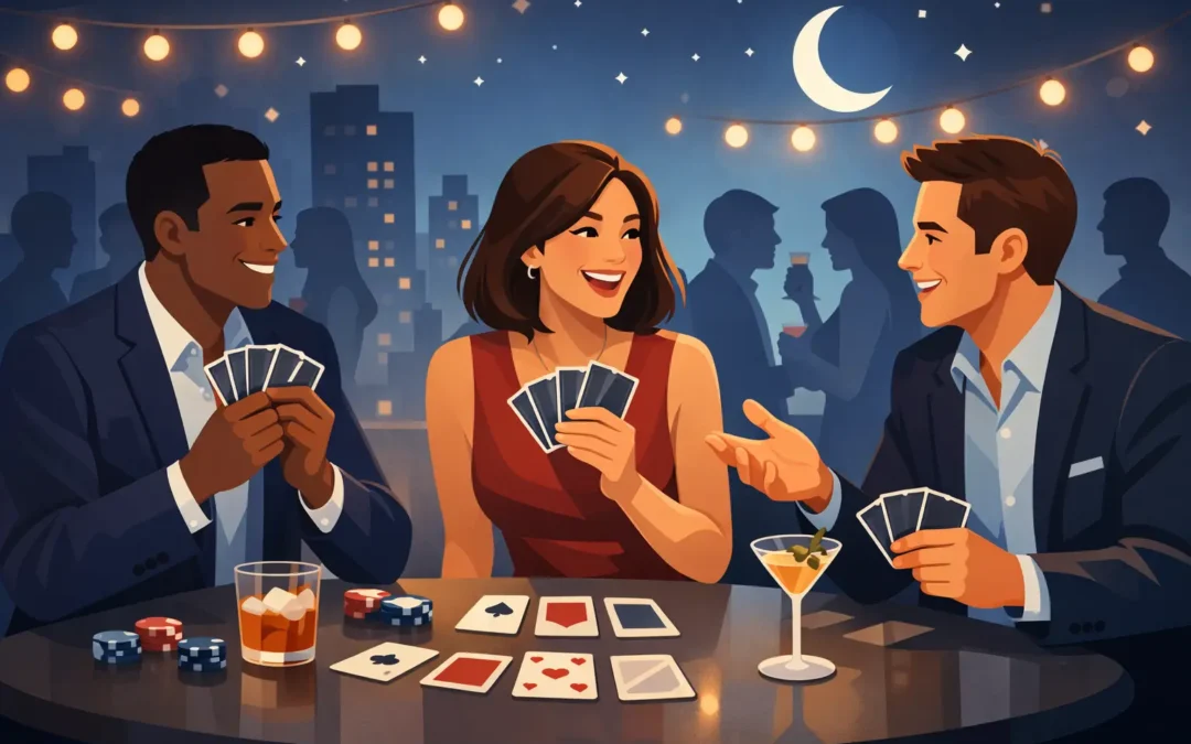 Juego de cartas para juntas que prende la noche