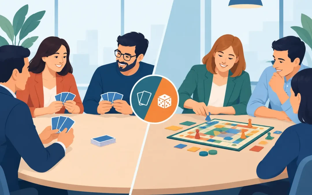 Juegos de cartas vs tablero para la junta